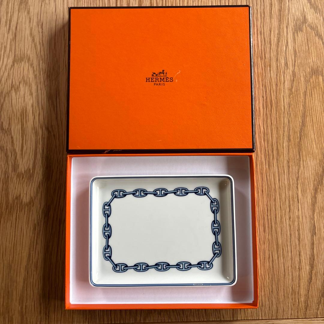 HERMES シェーヌダンクルスクエアプレート　箱あり