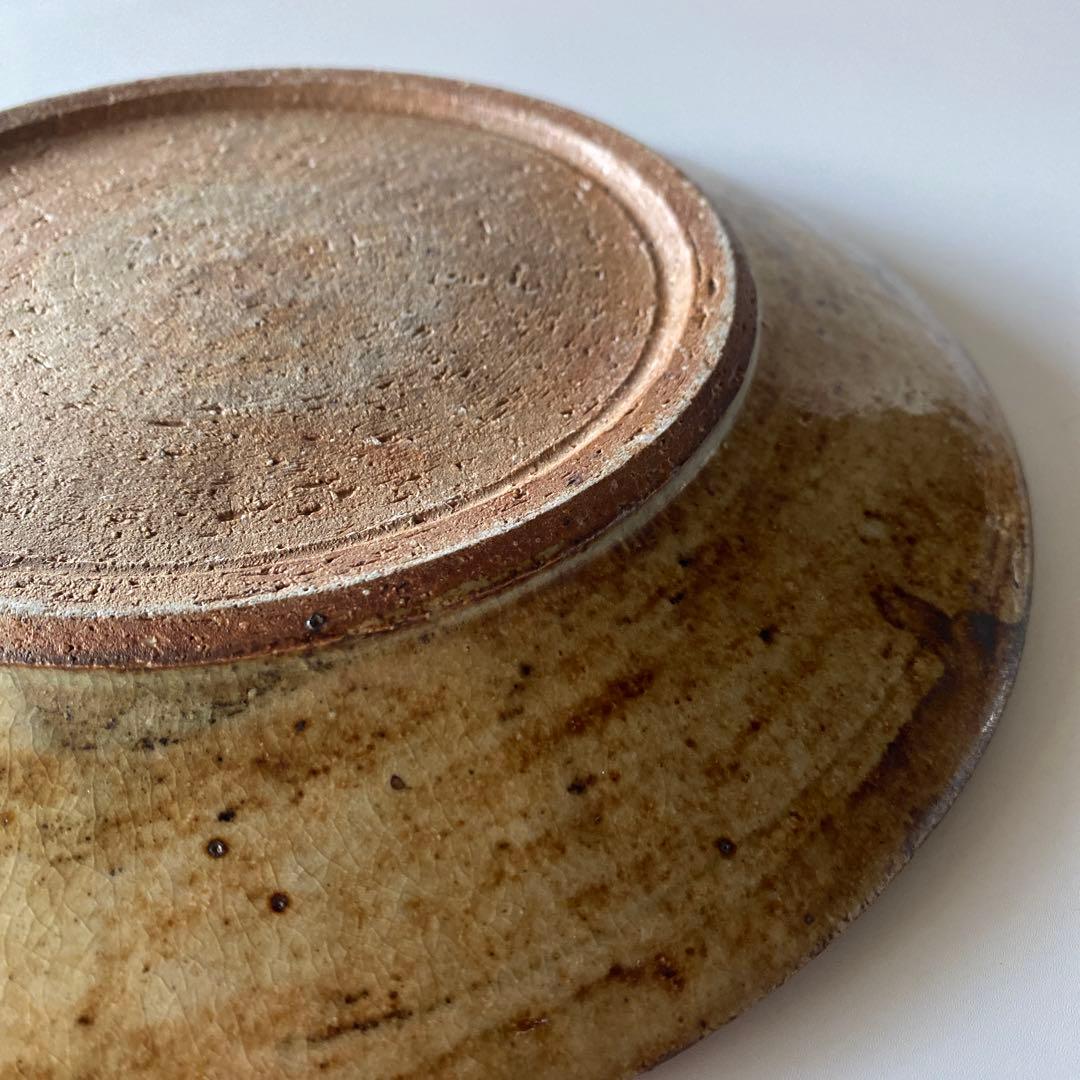 希少 武内晴二郎 鉄砂丸紋抜絵大皿 民藝