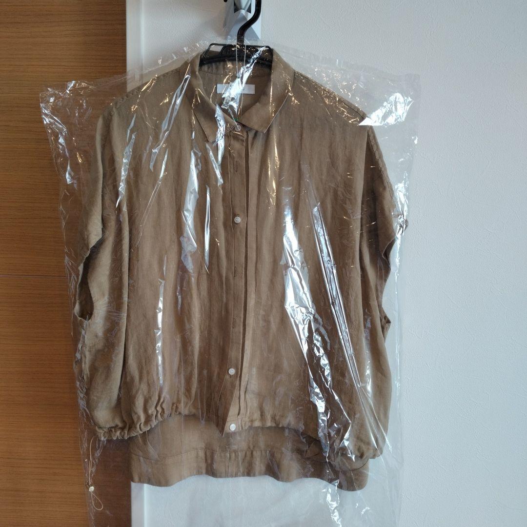 【値下げ】DouDou　リネンドロストフレンチシャツ　　ベージュ