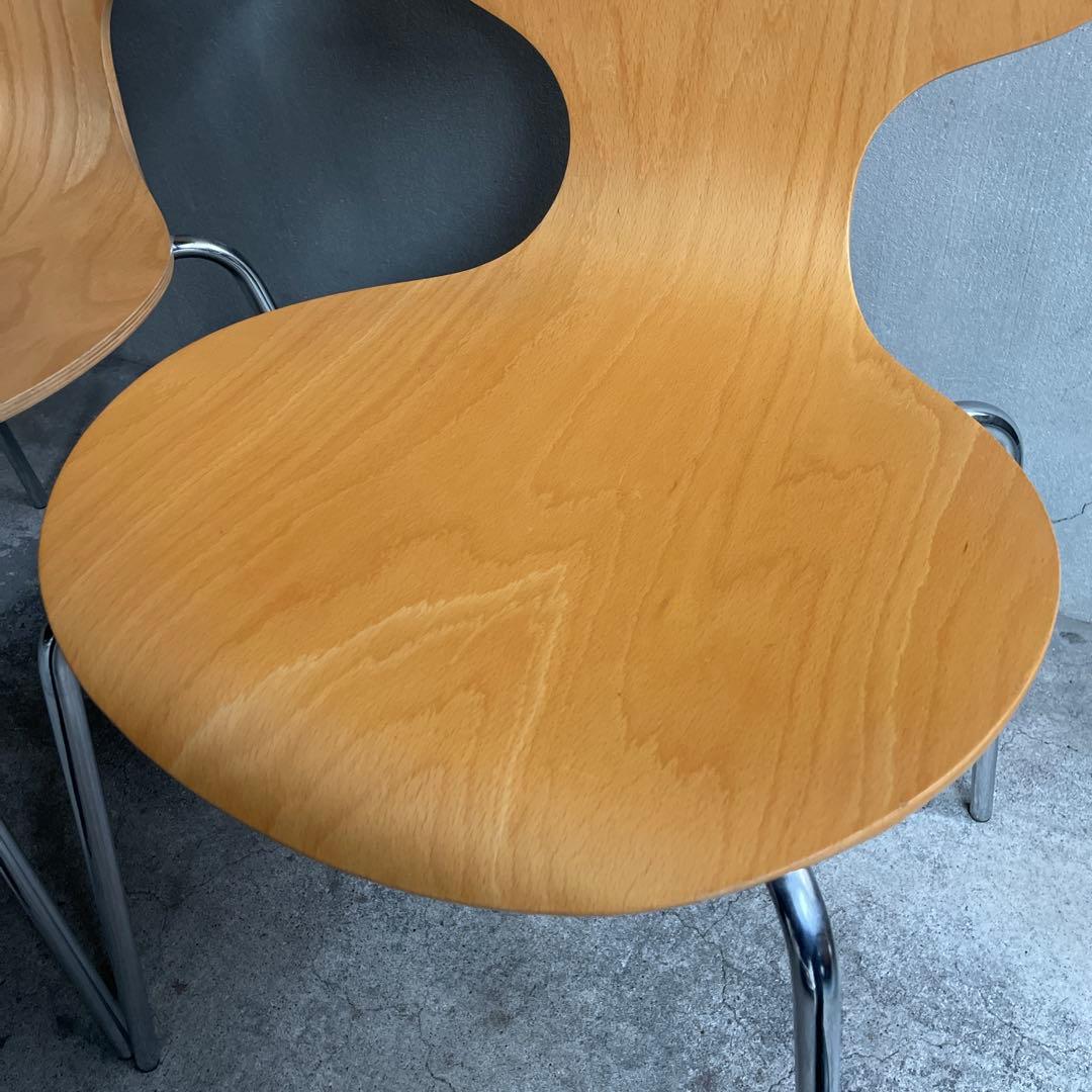 木製 スタッキングチェア 2脚セット