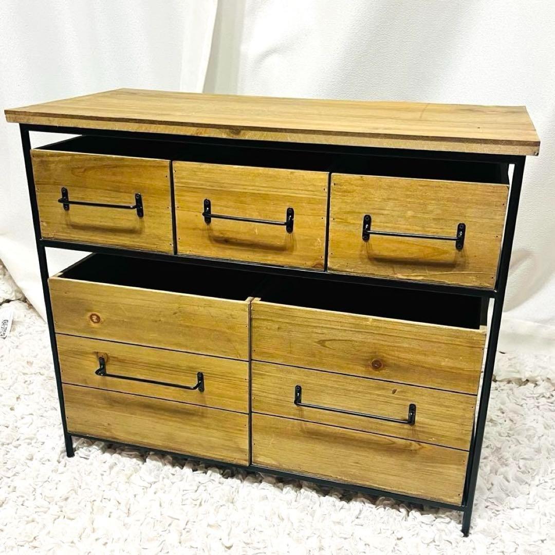 【美品】salut! サリュ アイアンウッド 5ドロワーマルチラック　おしゃれ