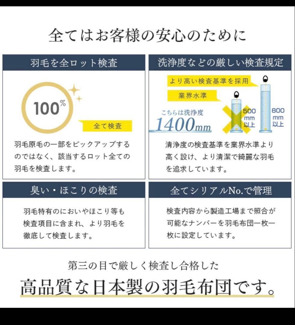 女神の羽毛 ダブルロング ポーランド産 95%最高級ダウン 超増量タイプ　掛布団