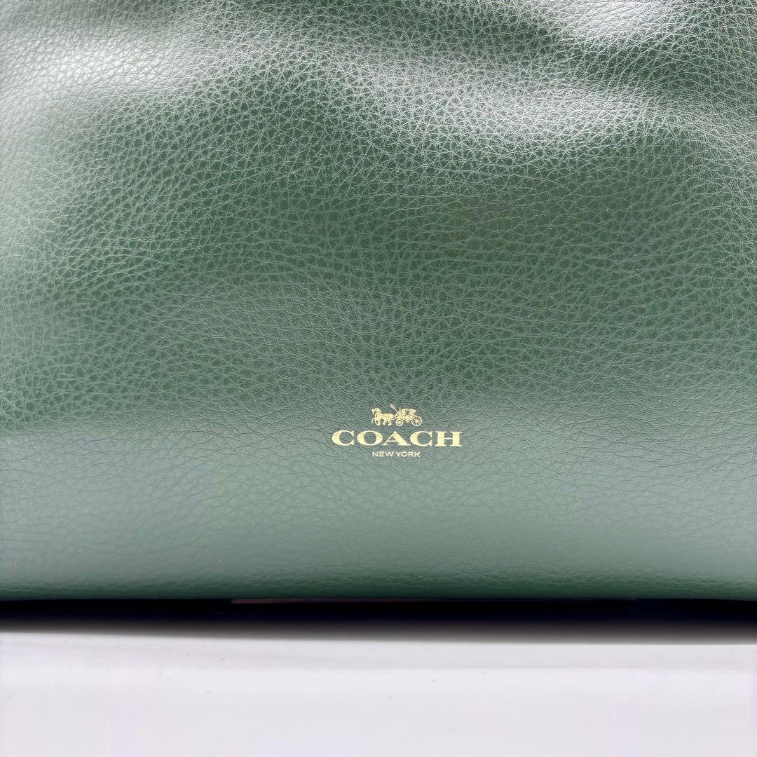 極美品✨COACH コーチ ダービー トートバッグ　レザー 大容量 グリーン