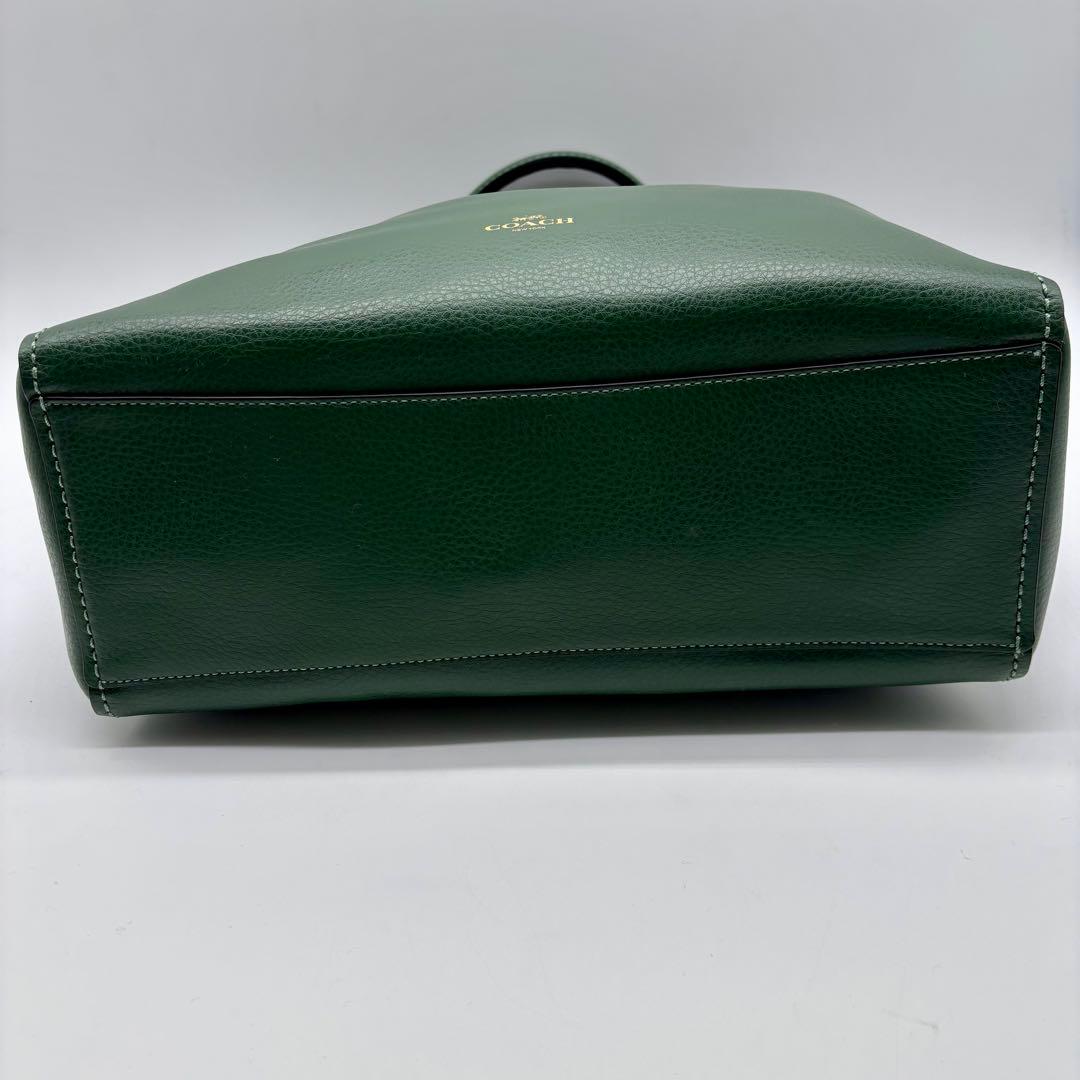 極美品✨COACH コーチ ダービー トートバッグ　レザー 大容量 グリーン