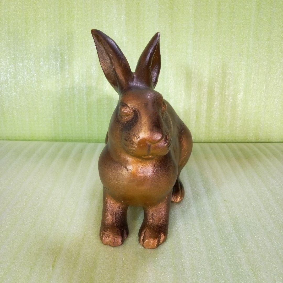 うさぎ　ラビット　rabbit　金属製　置物　リアル　インテリア　オブジェ　重い