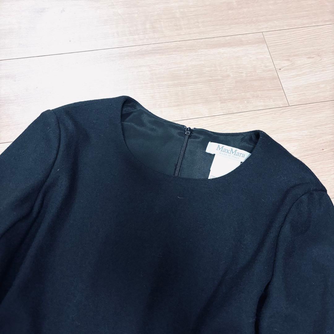 マックスマーラ　ワンピース　白タグ　最高級　大きいサイズ　42サイズ　XL 黒