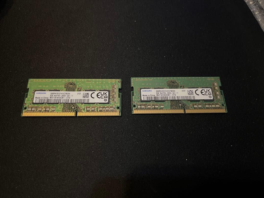 【動作確認済】SAMSUNG 8GB PC4-2666VメモリーノートPC ２つ