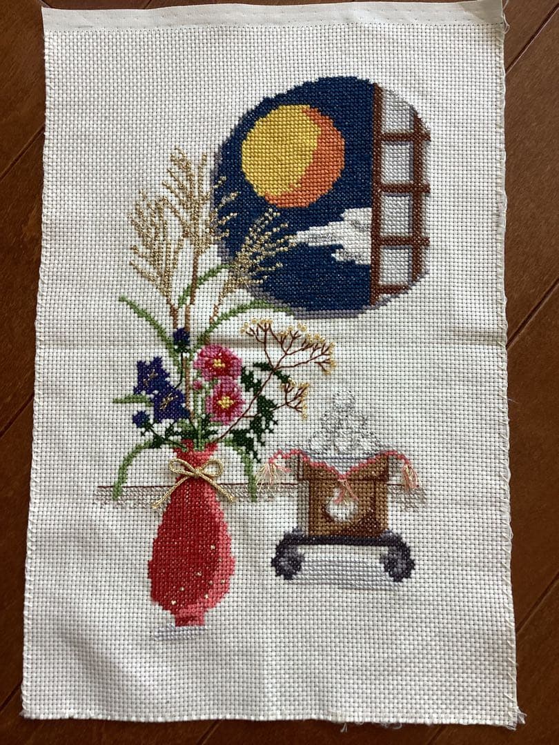 ホビーラホビーレ　クロスステッチフレーム＜おつきみ飾り＞　完成品