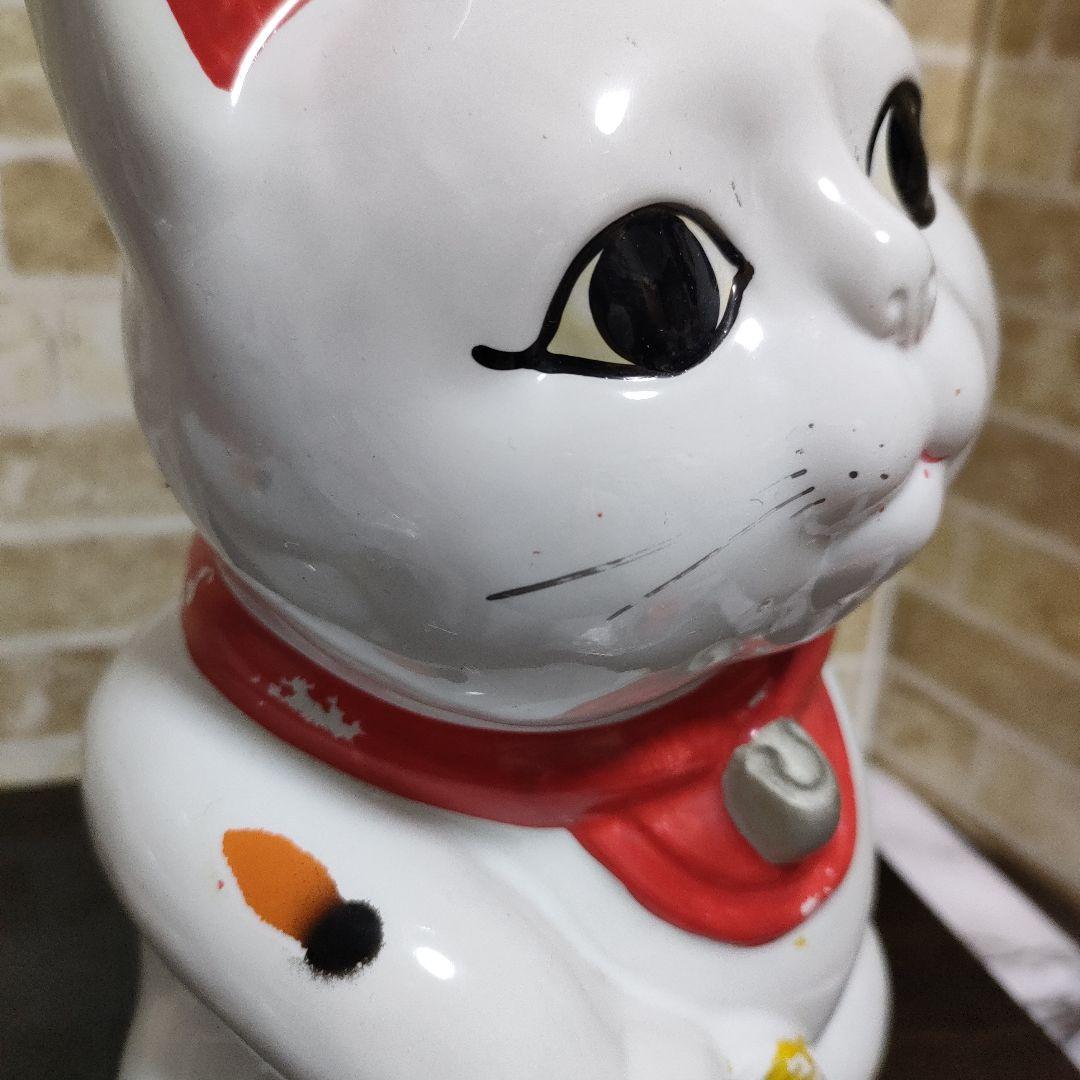 【希少】陶器製 招き猫 清酒入れ 右手上げ＆左手上げ 2体セット 30cmサイズ