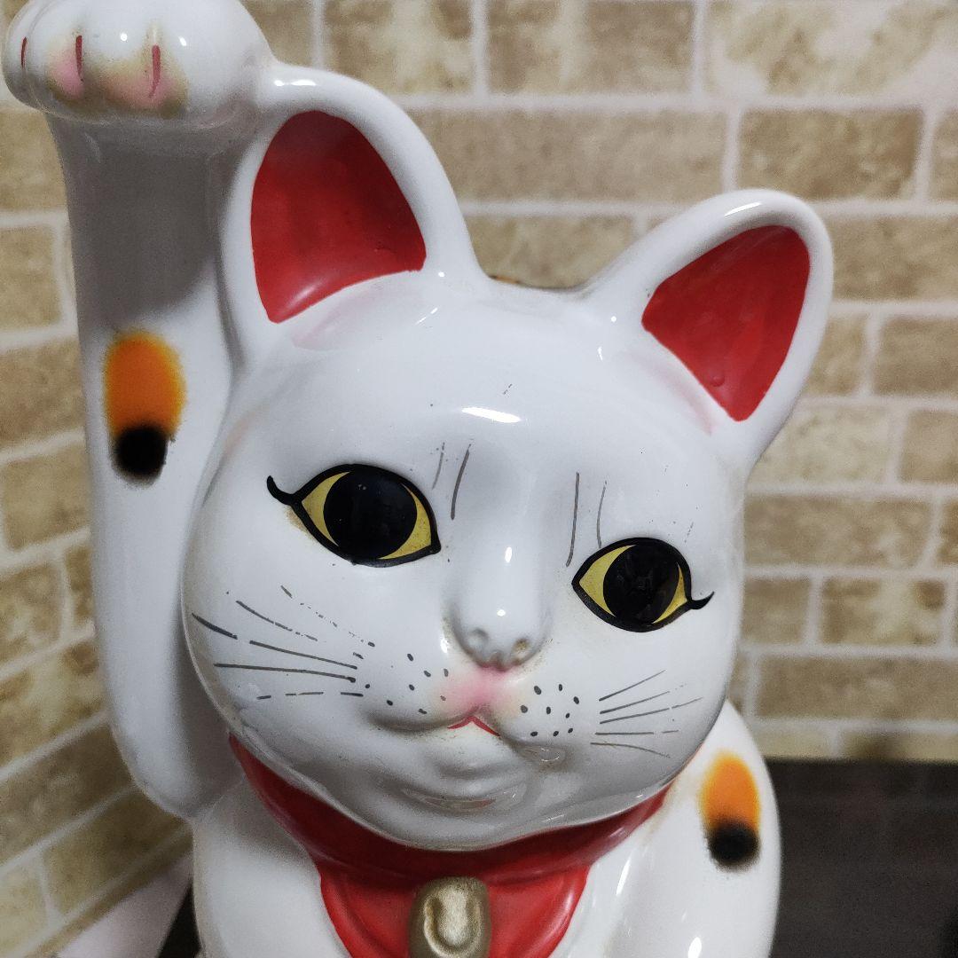 【希少】陶器製 招き猫 清酒入れ 右手上げ＆左手上げ 2体セット 30cmサイズ