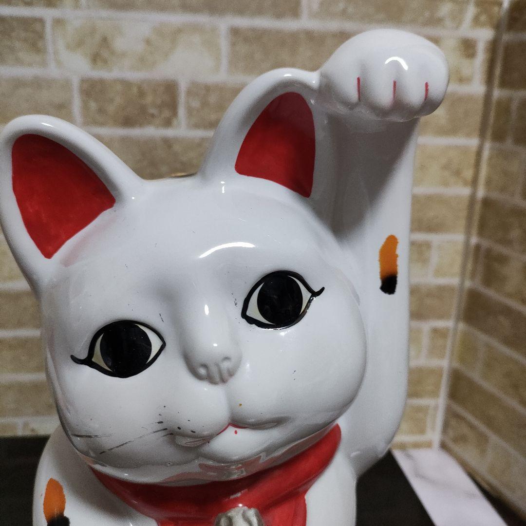 【希少】陶器製 招き猫 清酒入れ 右手上げ＆左手上げ 2体セット 30cmサイズ