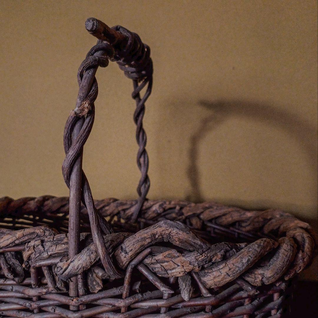 【民藝】古いかづらの籠 古道具 かご 籠