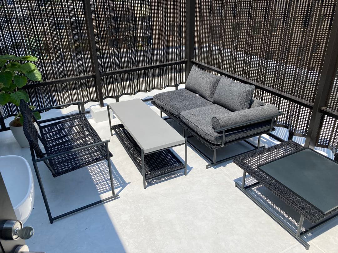 パティオプティPATIO PETITE)MA-ソファ・ダブル・サイドテーブル付き