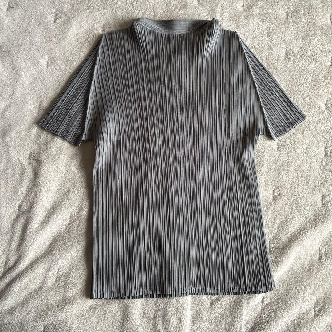 PLEATS PLEASE マオカラー　半袖トップス