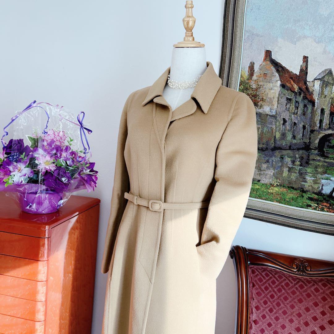 美品　VALENTINOヴァレンティノ ベルト付　ロング　コート キャメル