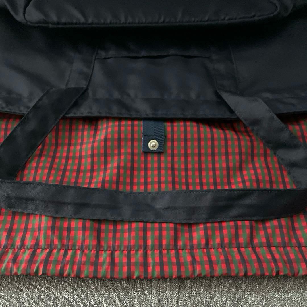 familiar ファミリア　マザーズバッグ ネイビー 赤チェック柄