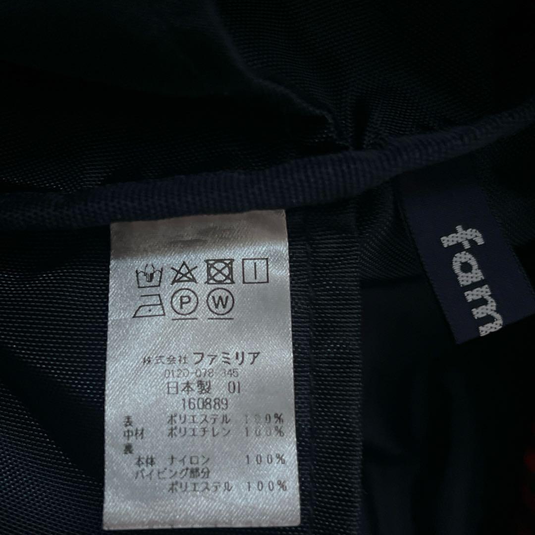 familiar ファミリア　マザーズバッグ ネイビー 赤チェック柄