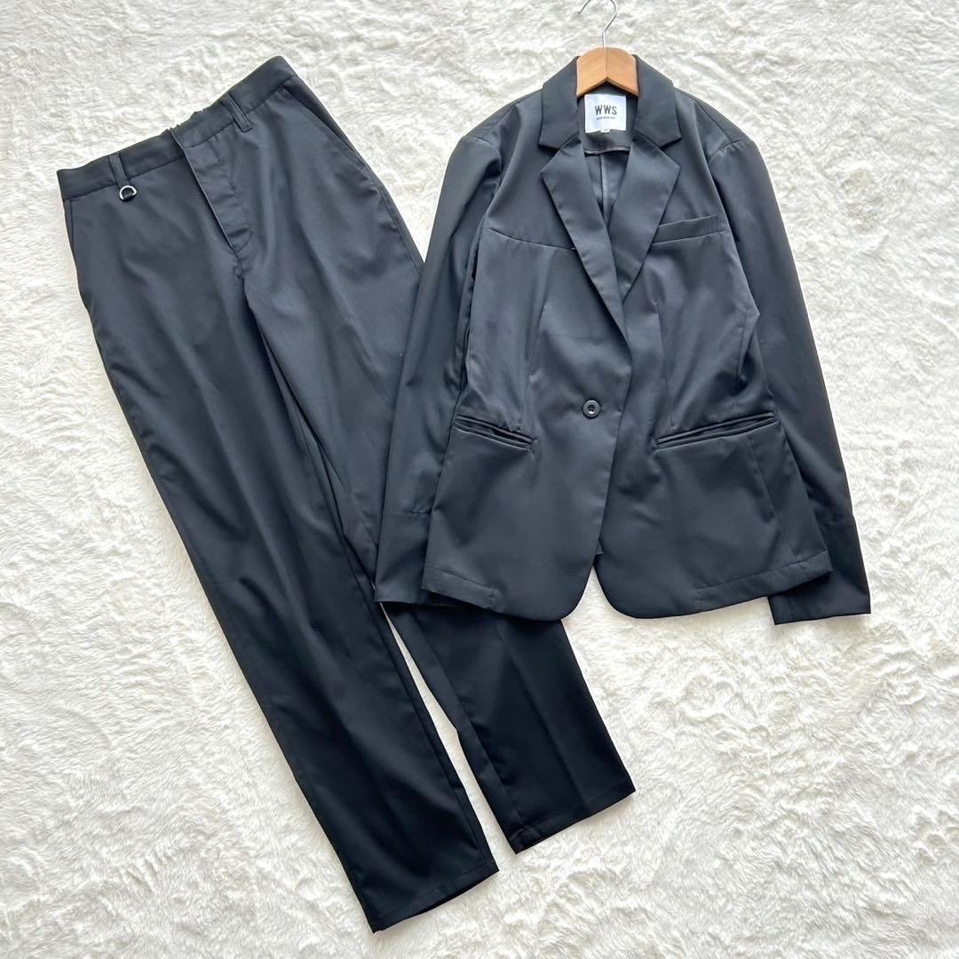 【美品】WWS ワークウェアスーツ セットアップ 黒 M ジャケット パンツ