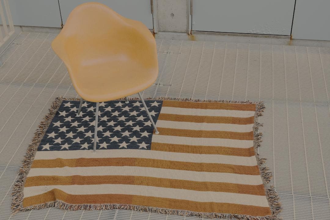 ビンテージ　アメリカ国旗デザイン ブランケット　　絨毯