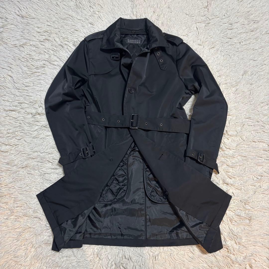 バーニーズニューヨーク トレンチコート キルティングライナー L ブラック