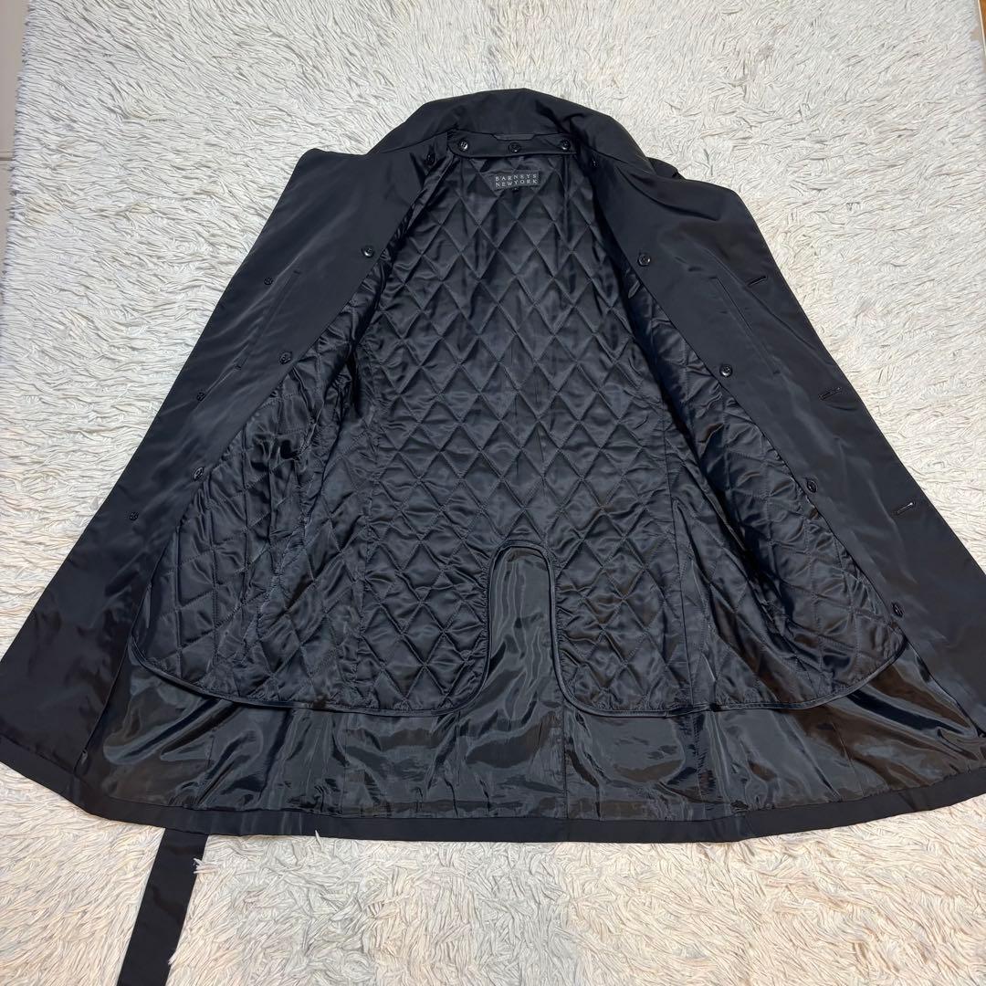 バーニーズニューヨーク トレンチコート キルティングライナー L ブラック