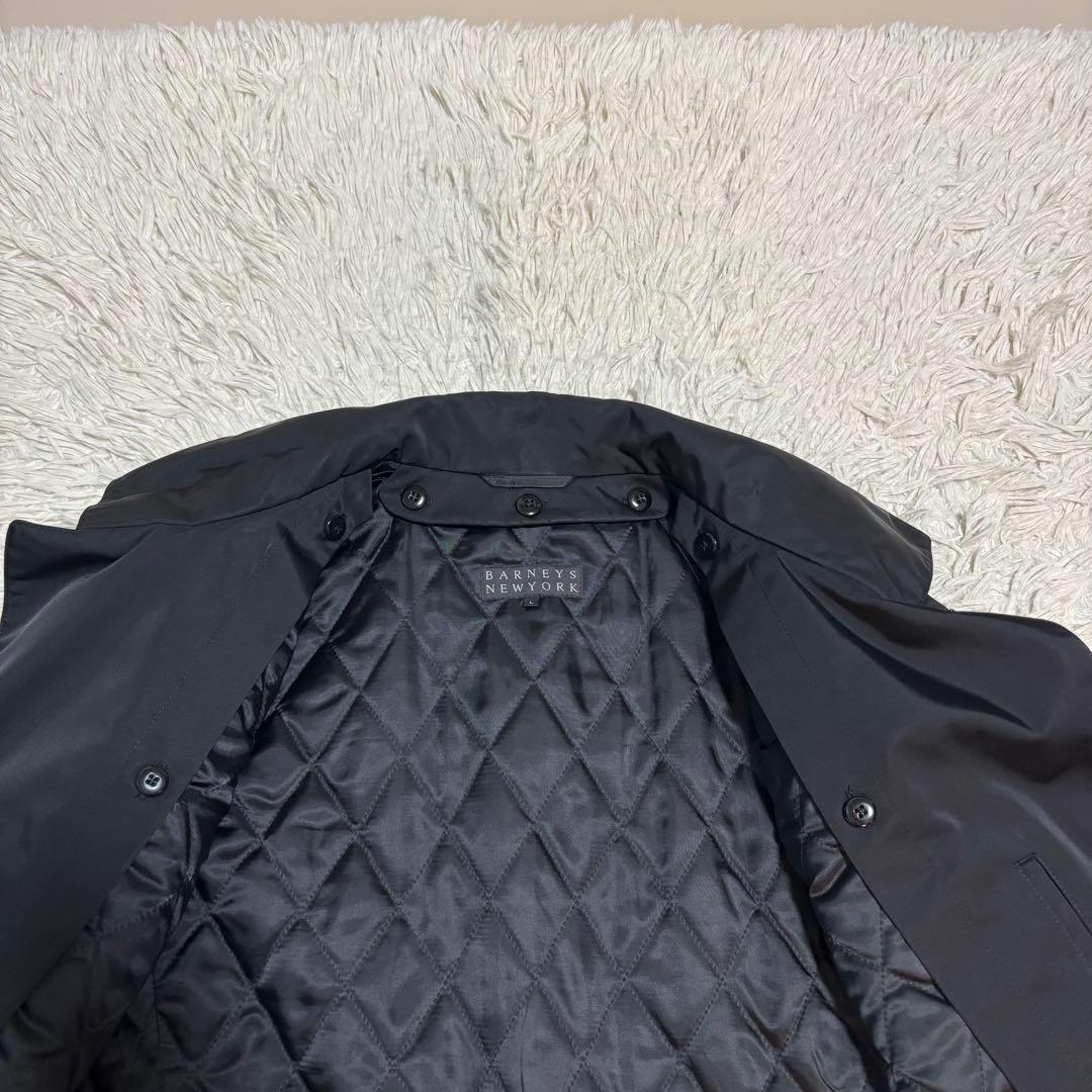 バーニーズニューヨーク トレンチコート キルティングライナー L ブラック