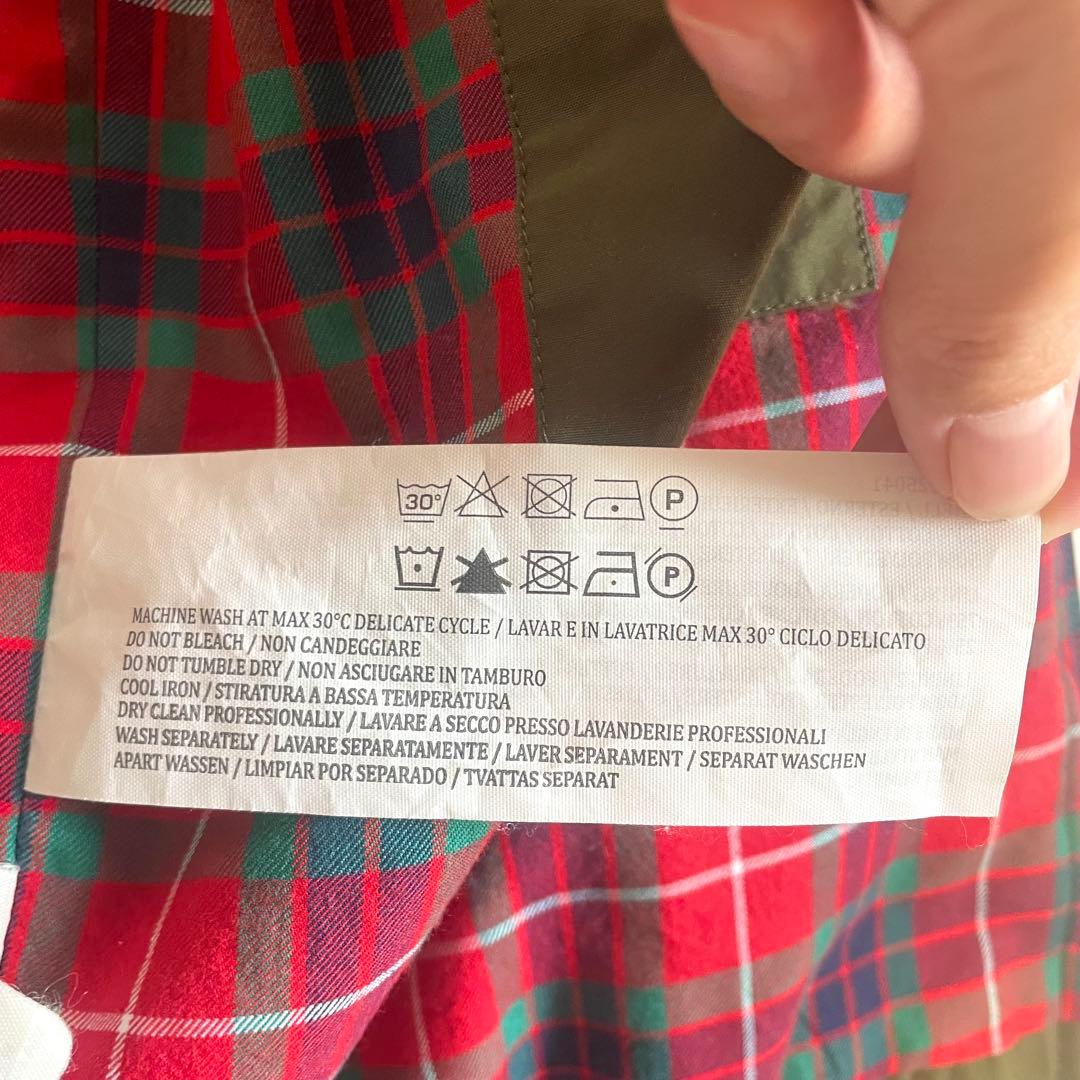 美品【バラクータ】スイングトップ ジャケット カーキ チェック 赤 38