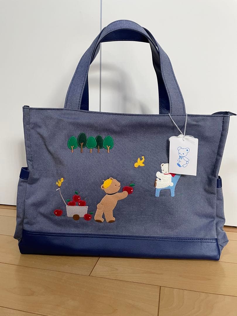 未使用・タグ付き ファミリア familiar マザーズバッグ デニム