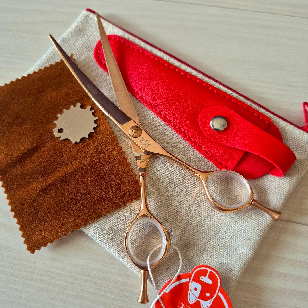 新品★フェニーチェ カーブシザー★ギザ刄 トリミングシザー6.5インチ