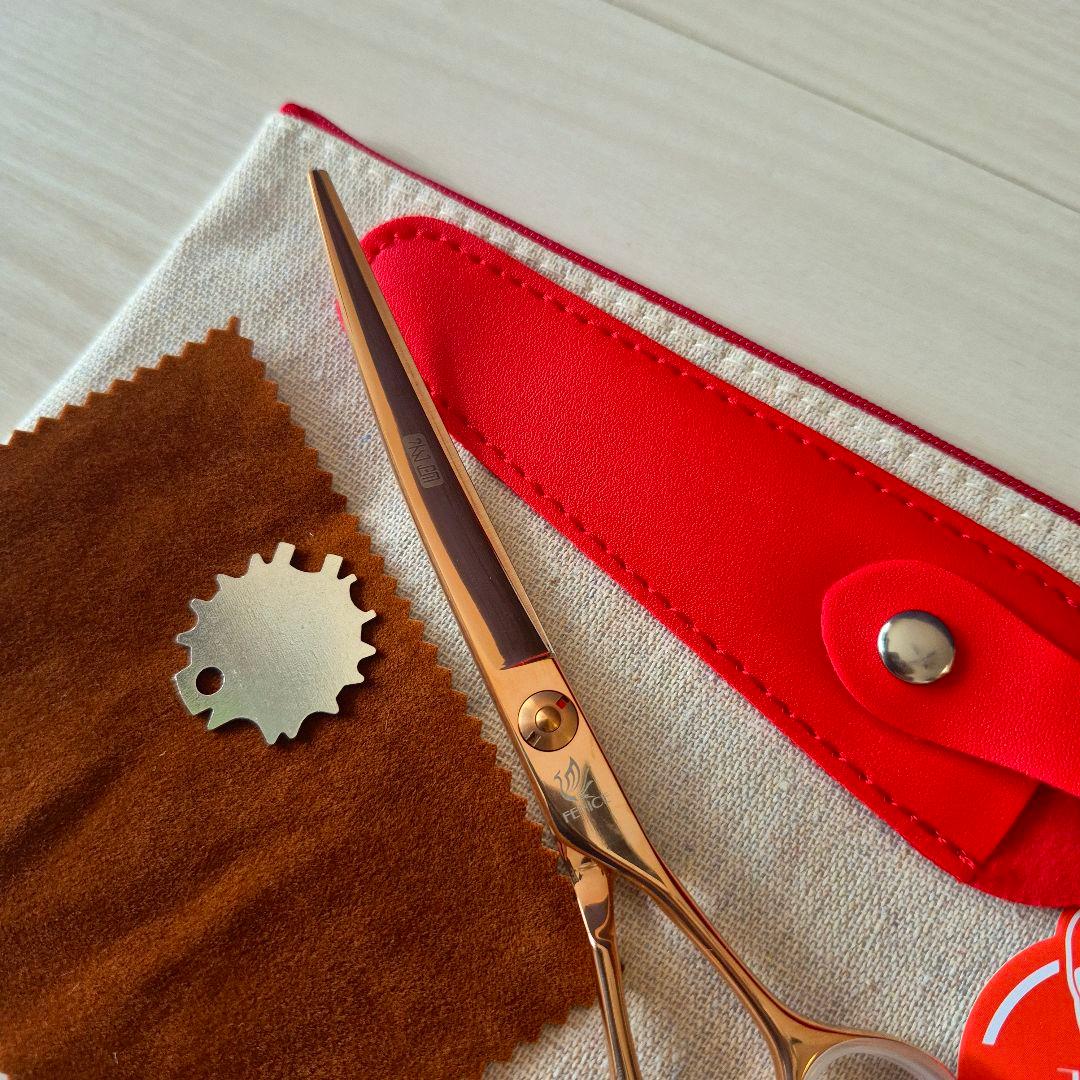 新品★フェニーチェ カーブシザー★ギザ刄 トリミングシザー6.5インチ