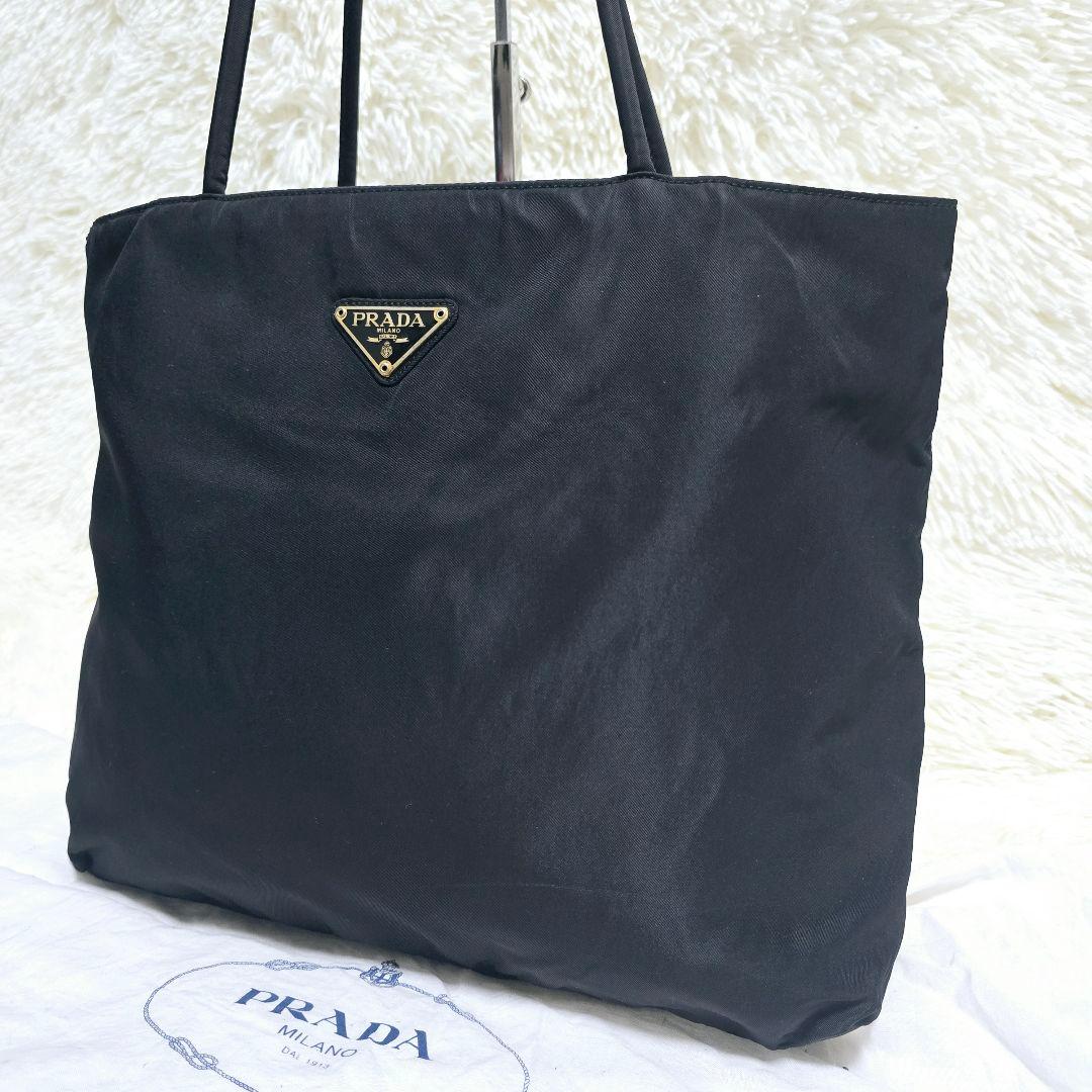 もっさん様✨ プラダ トートバッグ A4 ブラック ナイロン 三室 ゴールド