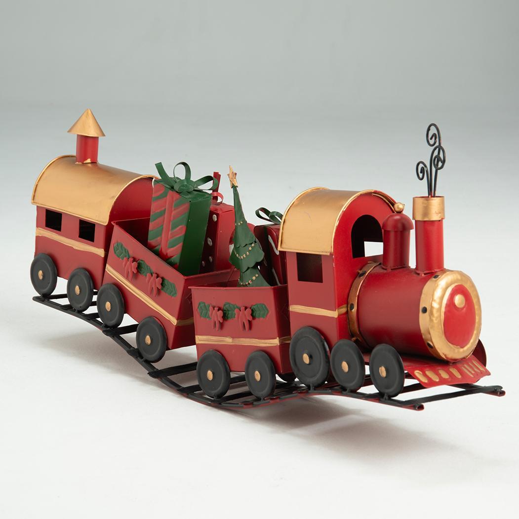 ブリキ製のトレイン 大きなクリスマス列車 　長さ67cm