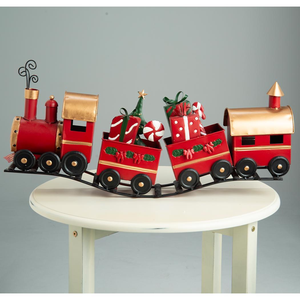 ブリキ製のトレイン 大きなクリスマス列車 　長さ67cm