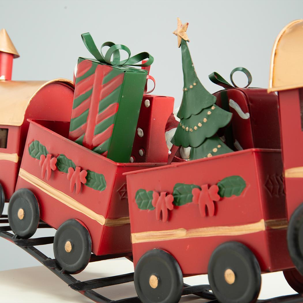 ブリキ製のトレイン 大きなクリスマス列車 　長さ67cm