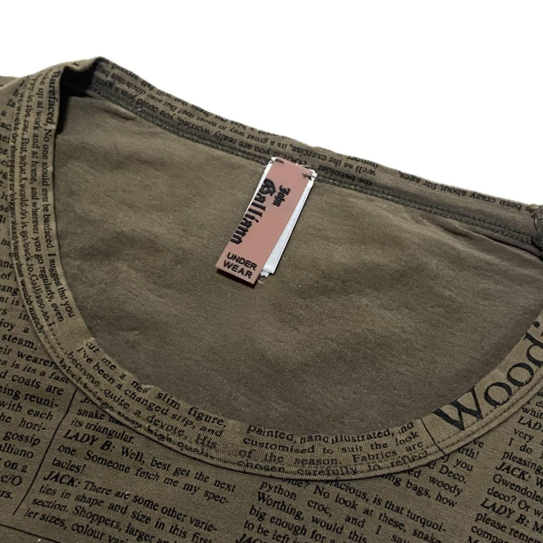 トップス Y2K John Galliano newspaper long tee