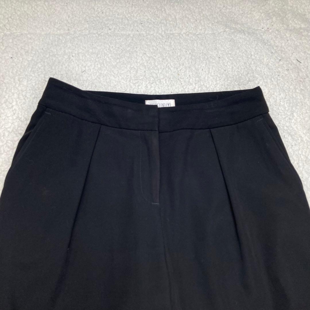 23区 ノーカラージャケット PLST ワイドパンツ セットアップ 濃紺 黒