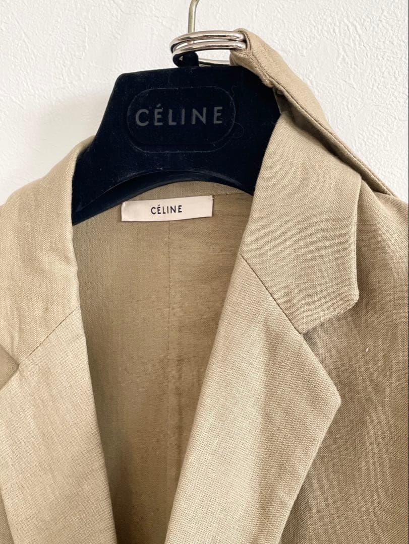 希少✨オールドセリーヌ フィービー期 リネン ロングコート ガウン ベージュ36