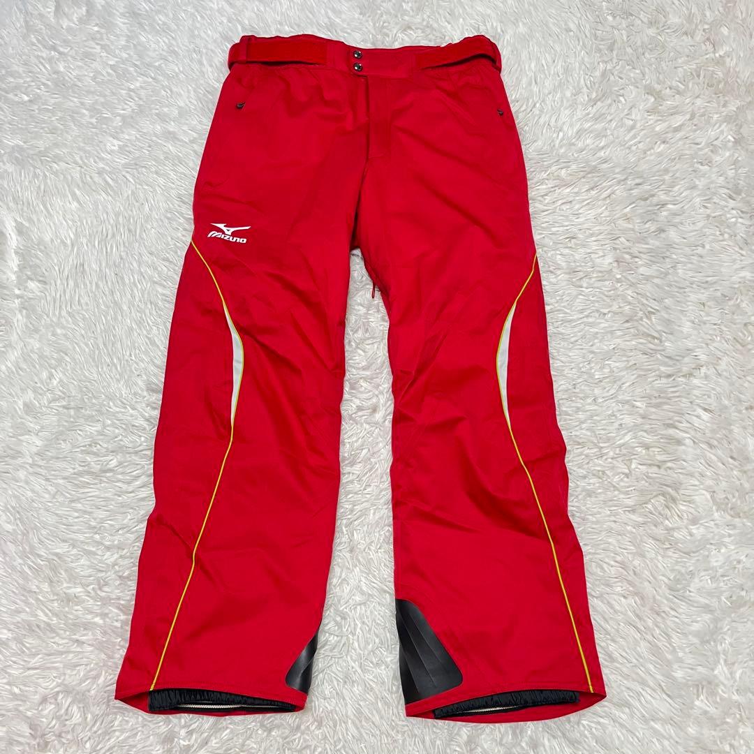 美品 最高級 ミズノ MIZUNO セットアップ スキー ウェア 赤 上下