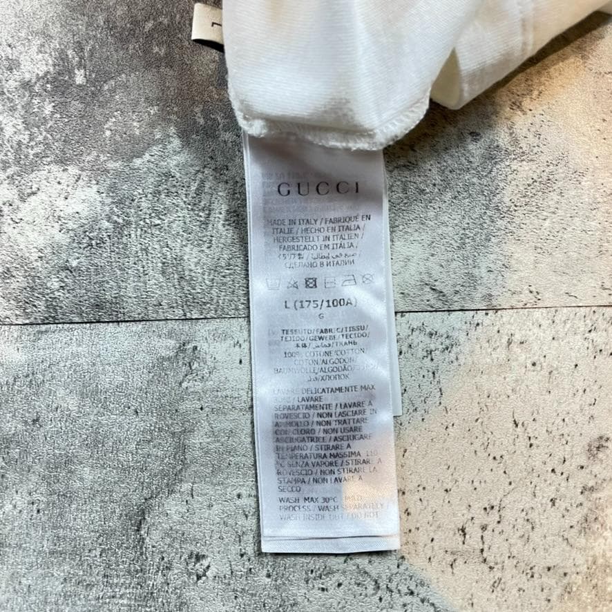 GUCCI × adidas コラボ Tシャツ ロゴ プリント ホワイト