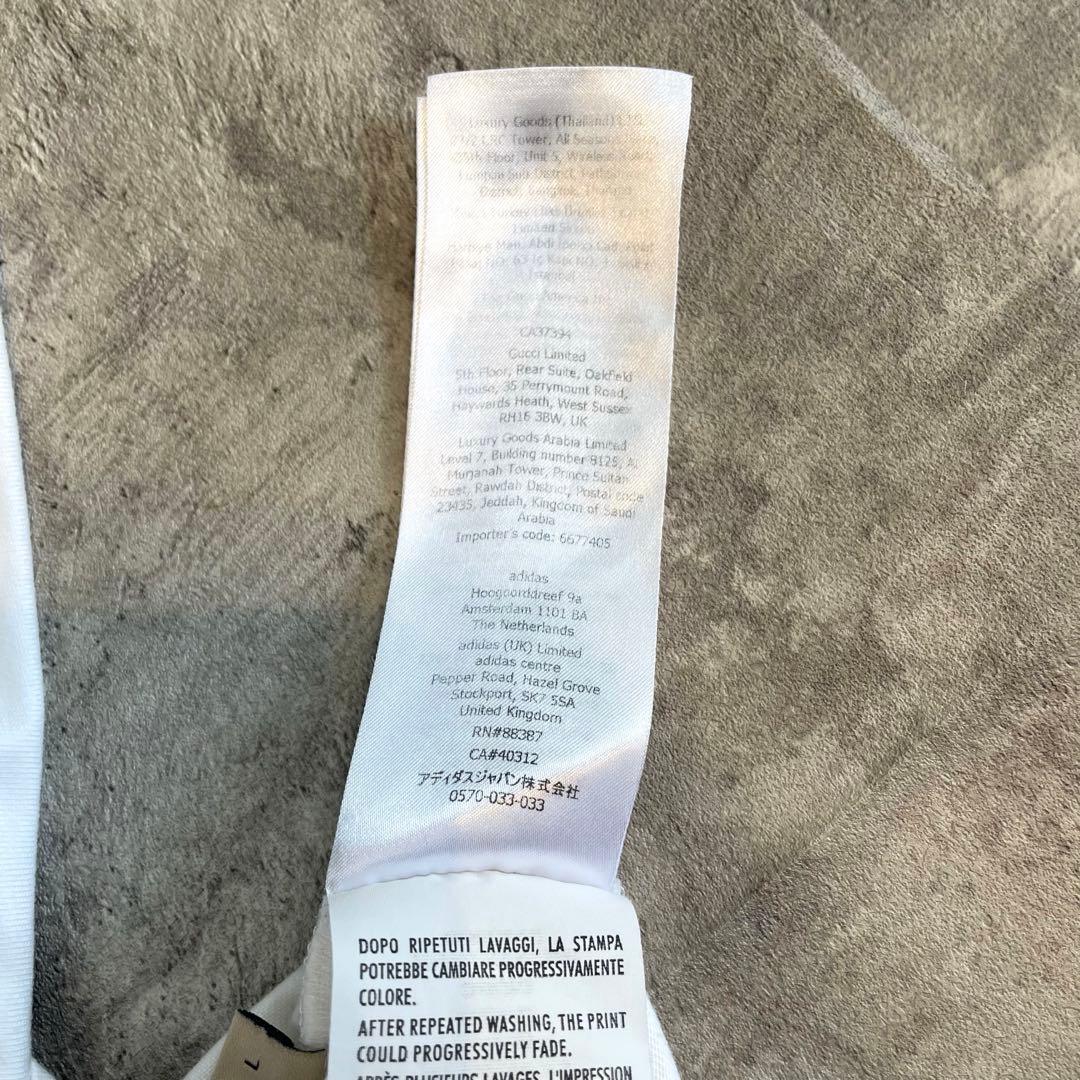 GUCCI × adidas コラボ Tシャツ ロゴ プリント ホワイト