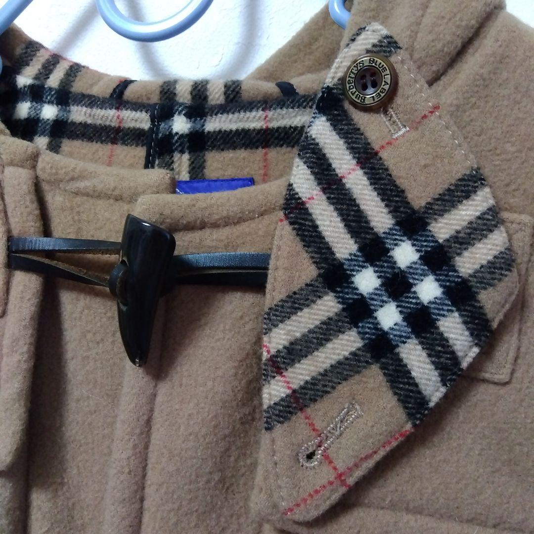 バーバリブルーレーベルレディースノバチェックダッフルコート サイズ38ビンテージ