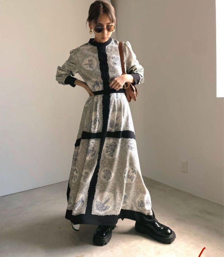 LANDSCAPE SCARF DRESS　ameri vintage