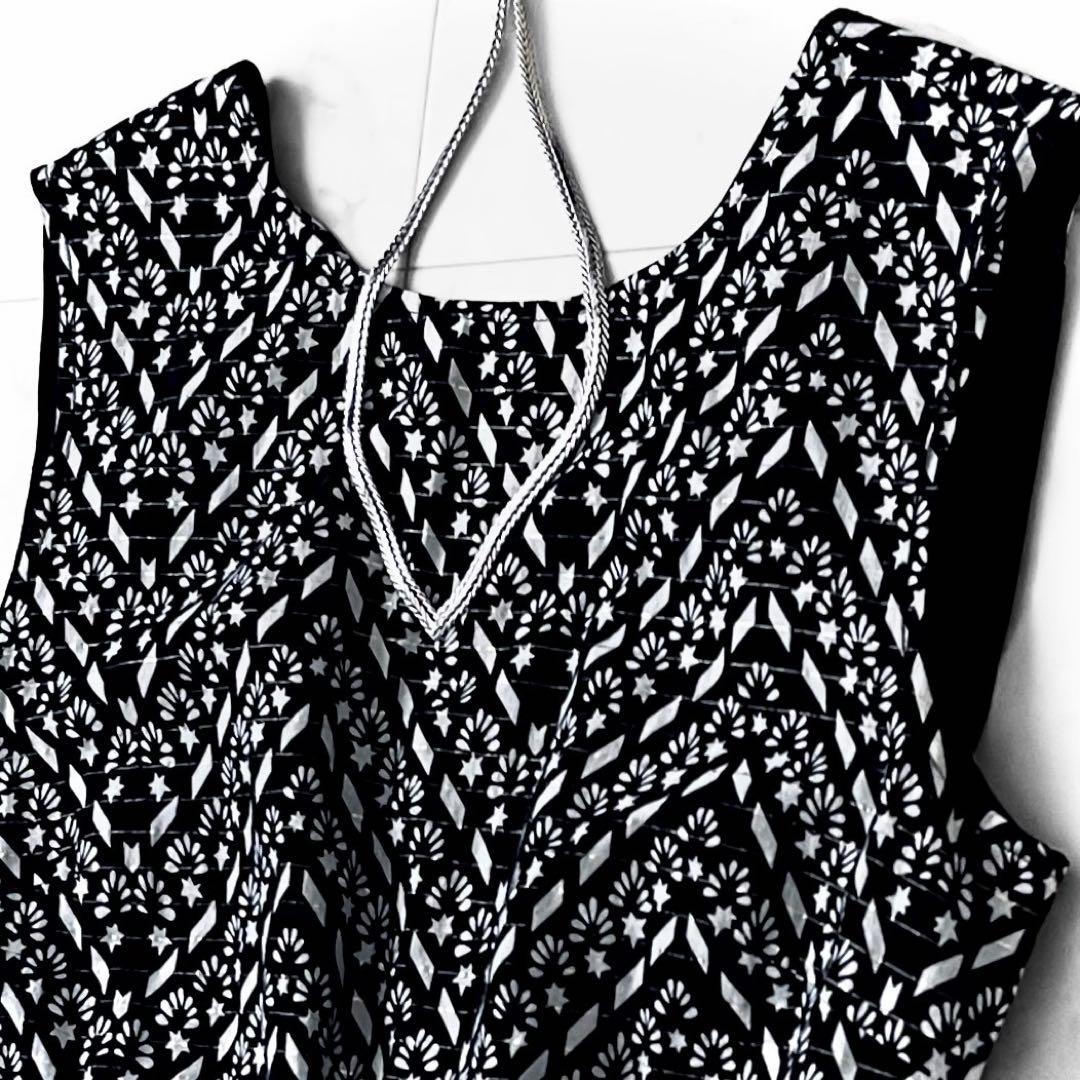 極美品 サラマリカ リーフプリント コットン オールインワン ワンピース