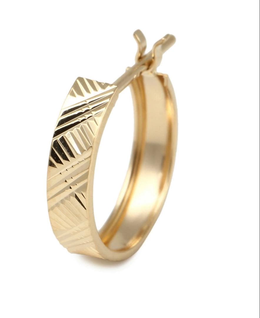 VALUABLE K18イエローゴールドフープピアス