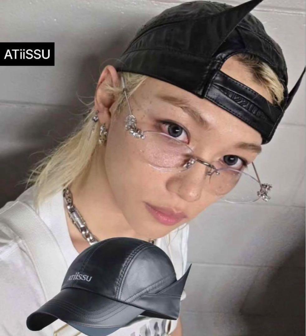 1*る様 スキズ着用　Atiissu wing cap ブラック　フィリックス韓