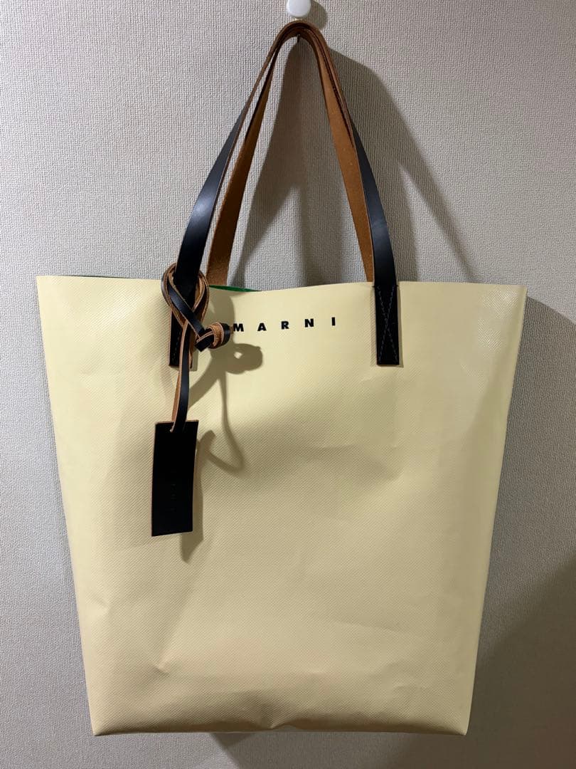 marni pvc マルニ トートバッグ クリーム×グリーン
