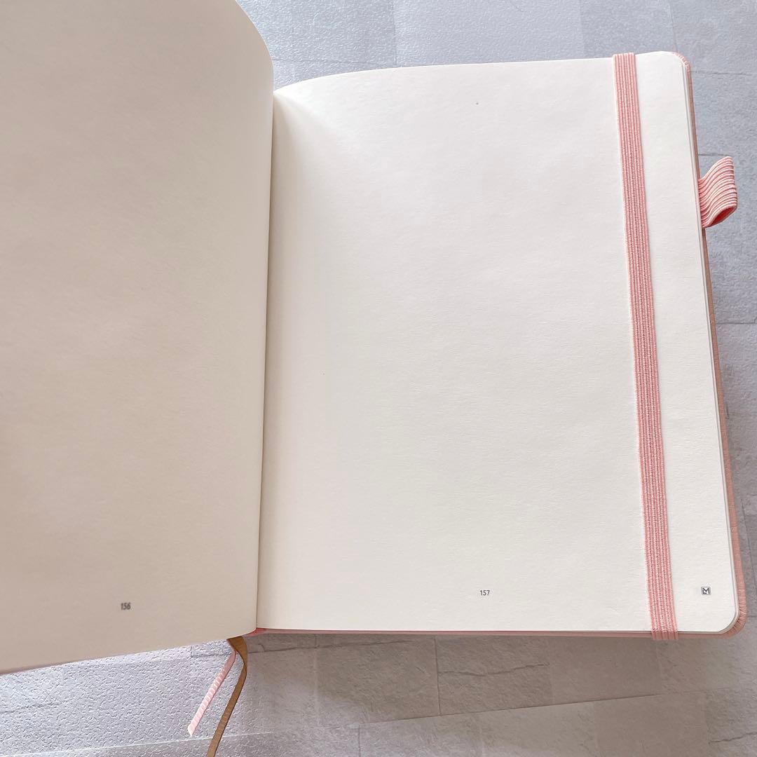 ドットグリットノートブック　ハードカバー　かわいい　シール　ローズゴールド