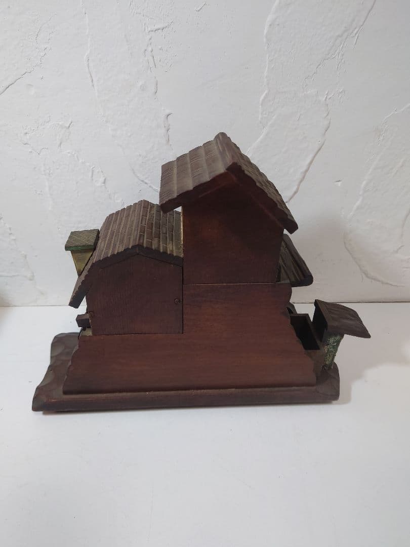 【2点セット】オルゴール付き木製置時計&オルゴール付き木製置物