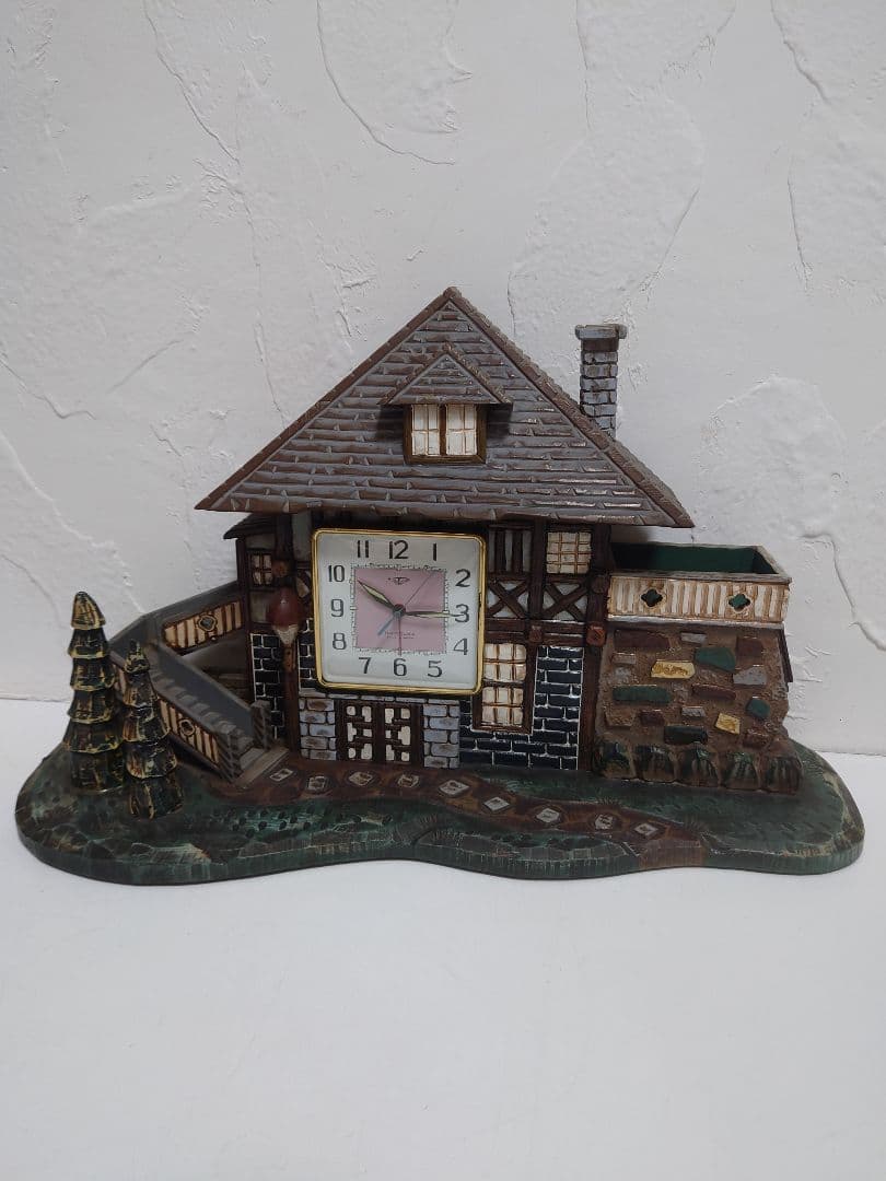 【2点セット】オルゴール付き木製置時計&オルゴール付き木製置物