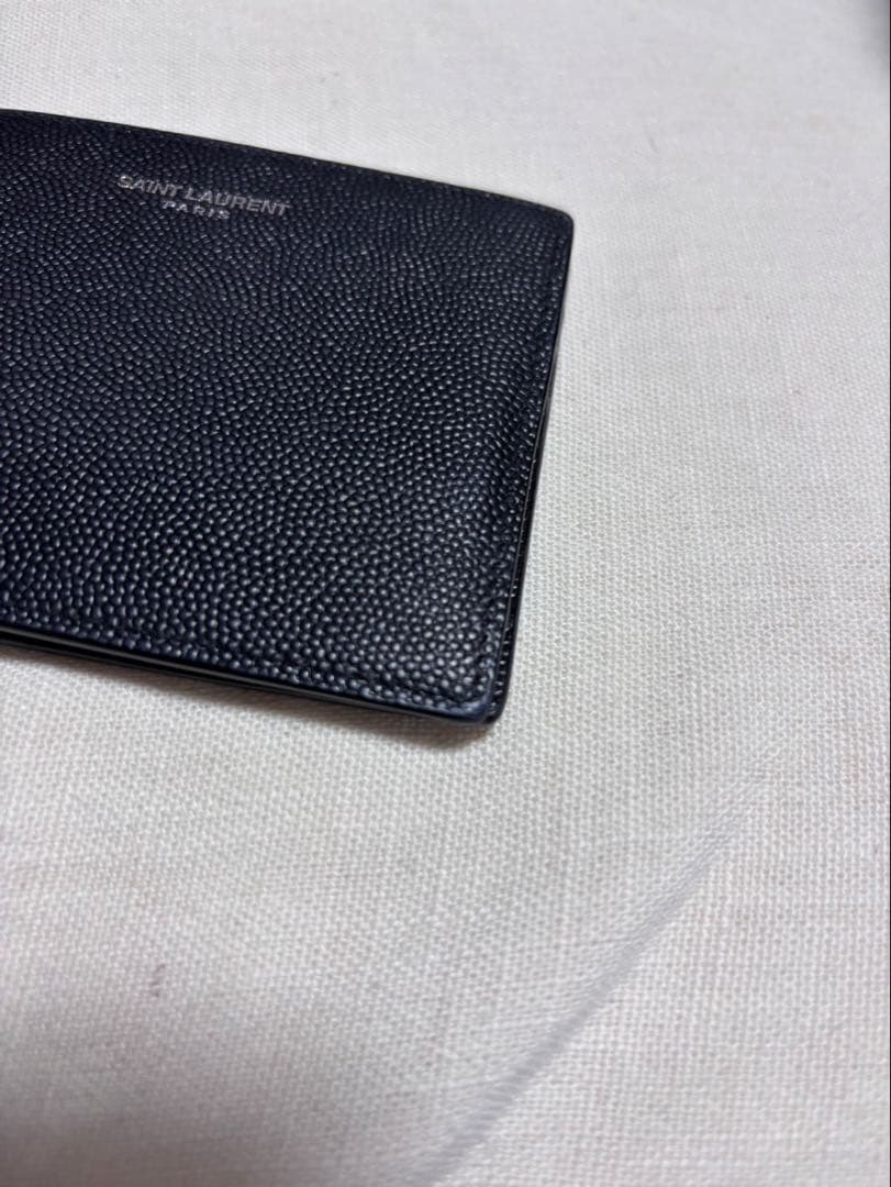 SAINT LAURENT 黒レザー マネークリップ